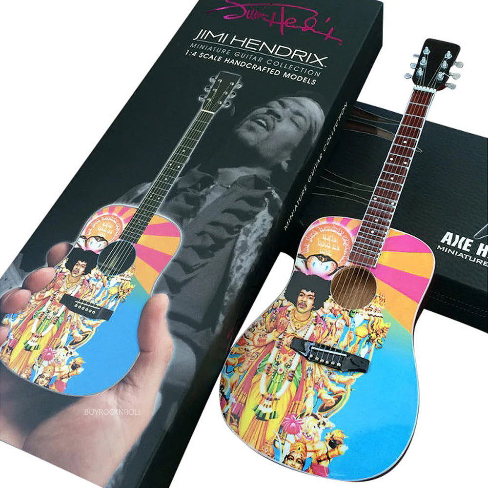 Axe Heaven Jimi Hendrix AXIS Bold As Love Mini Acoustic Guitar Model In Collectors Packaging.Sleeve