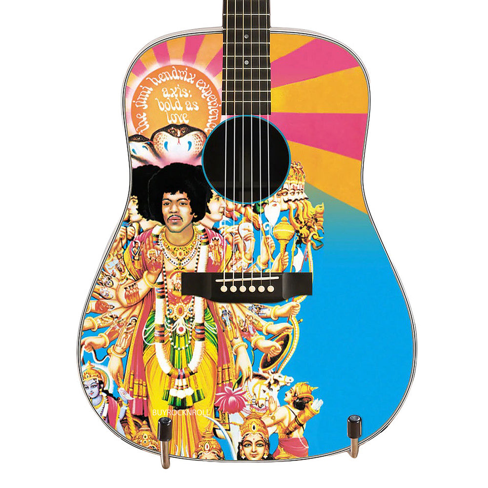 Axe Heaven Jimi Hendrix AXIS Bold As Love Mini Acoustic Guitar Model In Collectors Packaging.Sleeve