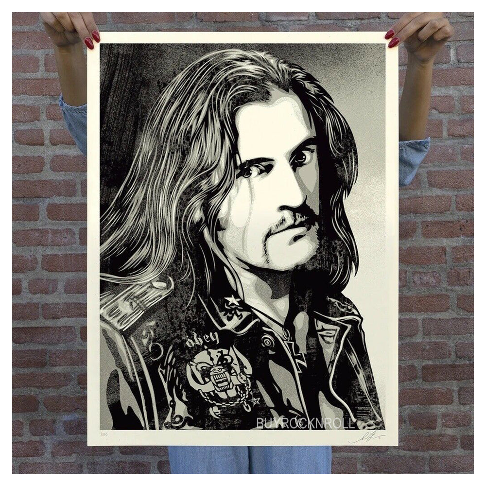 Motorhead Collectible 2021 Obey Giant Lemmy Damaged Case Screen 18x 24 Print Limited Edition 550