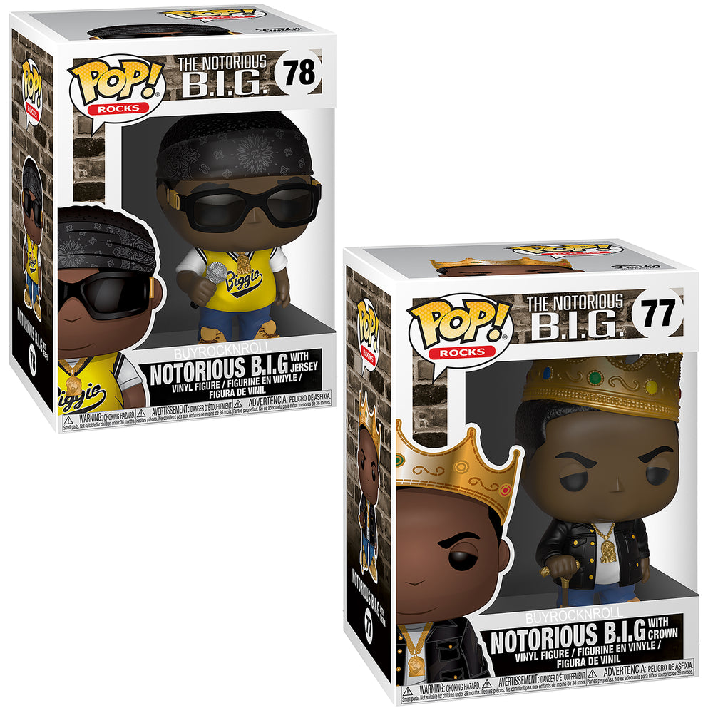 Notorious B.I.G. Collectible Handpicked 2018 Funko Pop! Rocks Biggie Figures in Protector Display Case