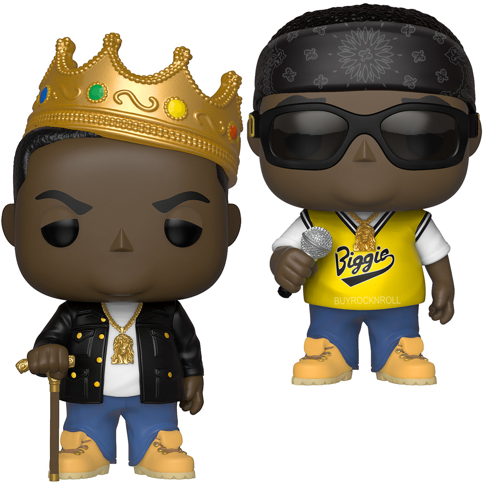 Notorious B.I.G. Collectible Handpicked 2018 Funko Pop! Rocks Biggie Figures in Protector Display Case