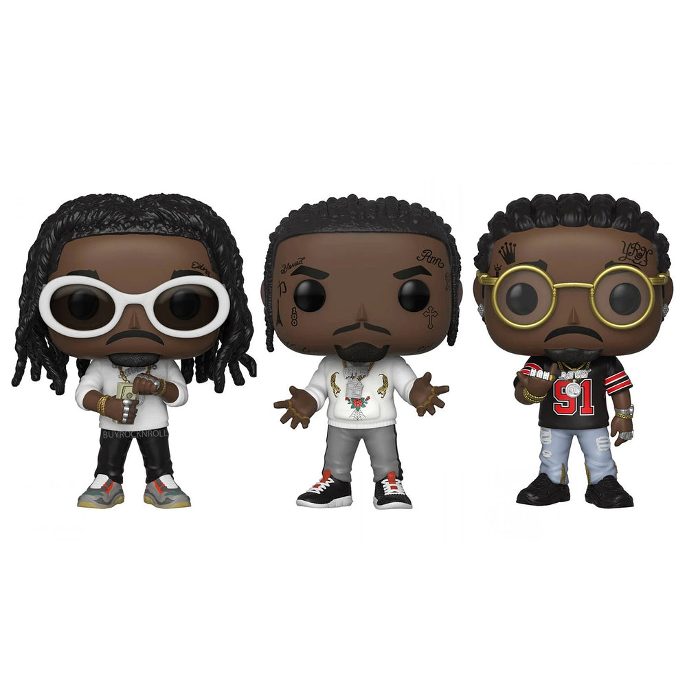 MIGOS 2020 Handpicked/Near Mint Funko POP Rocks Figure Set - Offset, Quavo, Takeoff - in Protectors