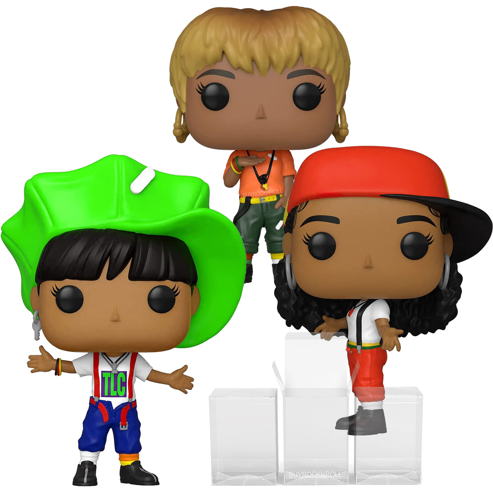 TLC Collectible 2021 Handpicked Funko Pop Rocks 3 Figure Set in Funko Protector Displays