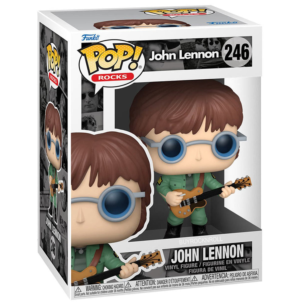 The Beatles Collectible 2021 Handpicked Funko Pop Rocks John Lennon Military Figure in Funko Protector