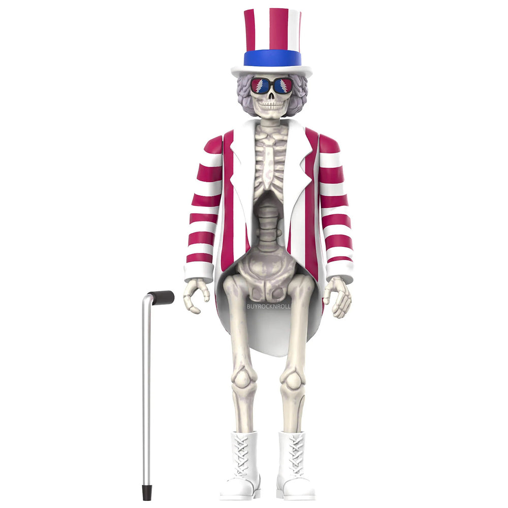 Grateful Dead Collectible 2022 Handpicked Super7 Uncle Sam Skeleton Reaction Figure