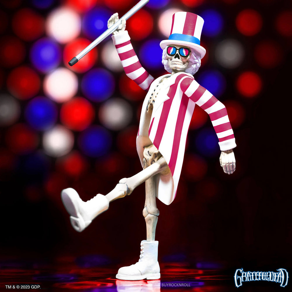 Grateful Dead Collectible 2022 Handpicked Super7 Uncle Sam Skeleton Reaction Figure