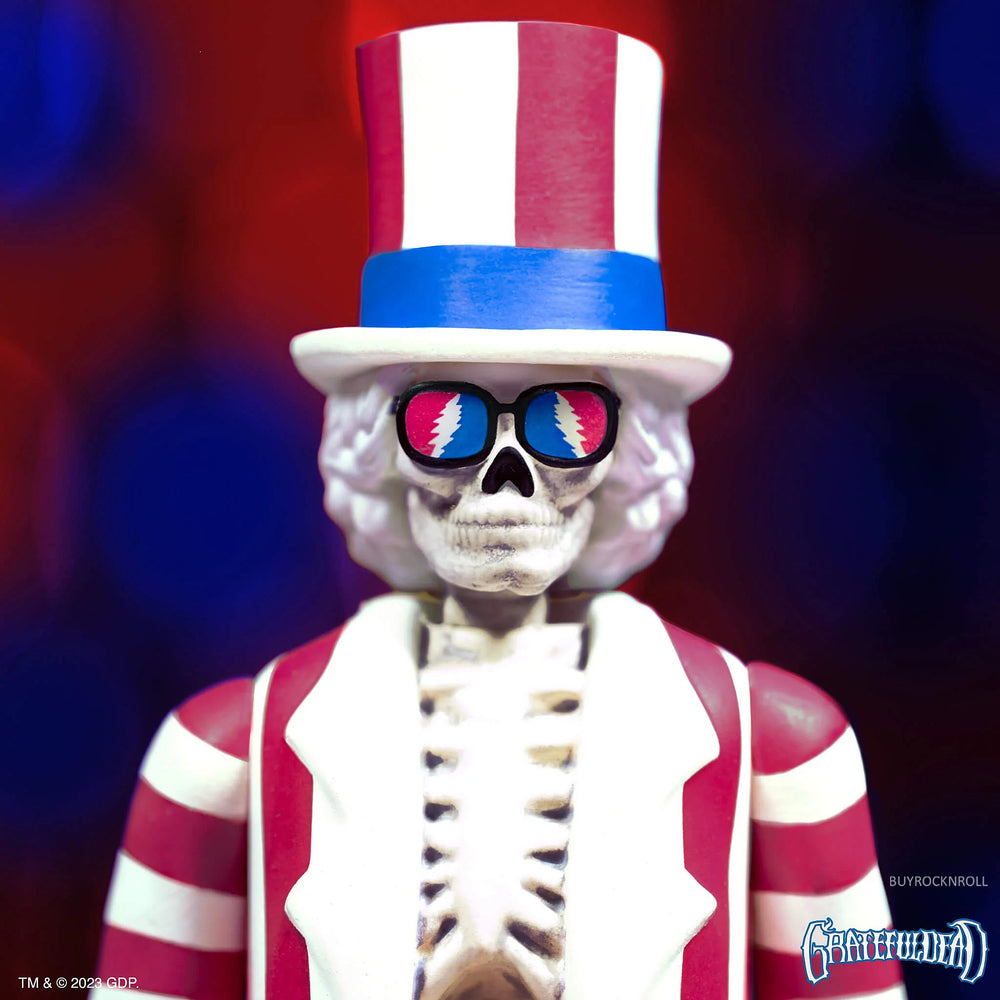 Grateful Dead Collectible 2022 Handpicked Super7 Uncle Sam Skeleton Reaction Figure