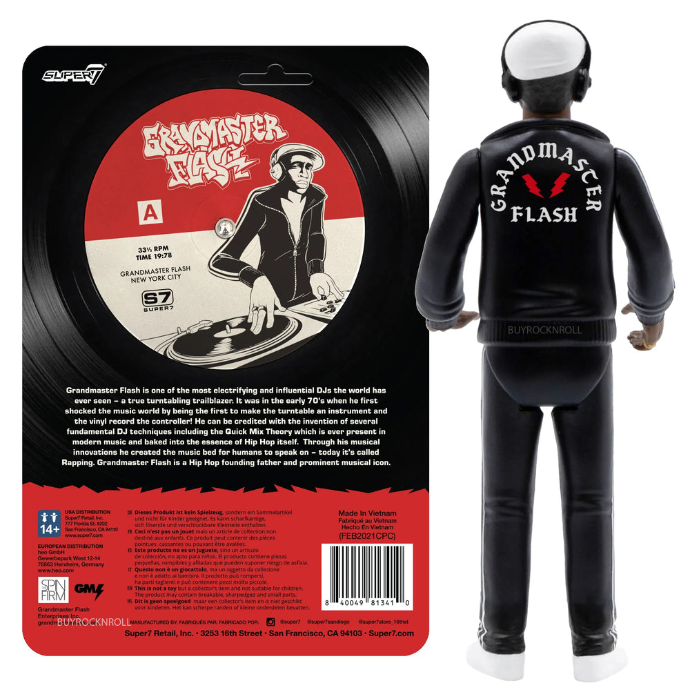 Grandmaster Flash Collectible Handpicked 2022 Super7 Reaction Figure