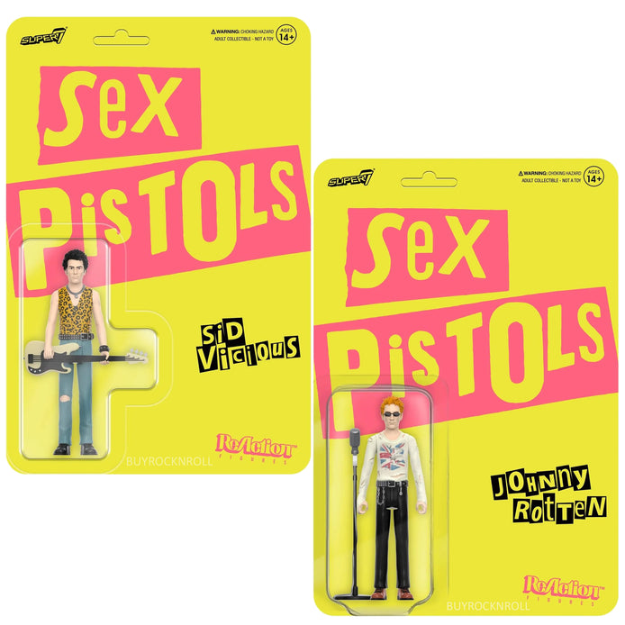 Sex Pistols 2022 Super7 Reaction Figures Johnny Rotten Sid Viscious Wave 1