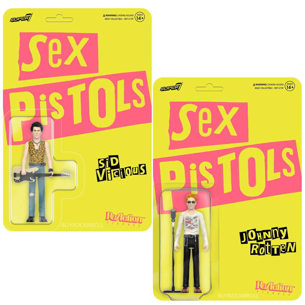 Sex Pistols 2022 Super7 Reaction Figures Johnny Rotten Sid Viscious Wave 1