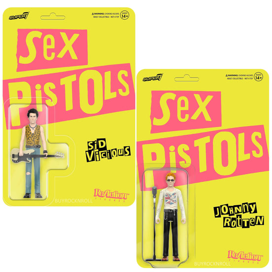 Sex Pistols 2022 Super7 Reaction Figures Johnny Rotten Sid Viscious Wave 1