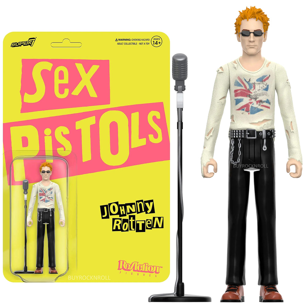 Sex Pistols Collectible 2023 Super7 Reaction Figures Johnny Rotten Sid Viscious