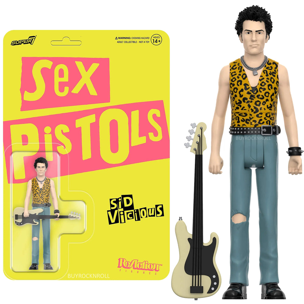 Sex Pistols Collectible 2023 Super7 Reaction Figures Johnny Rotten Sid Viscious