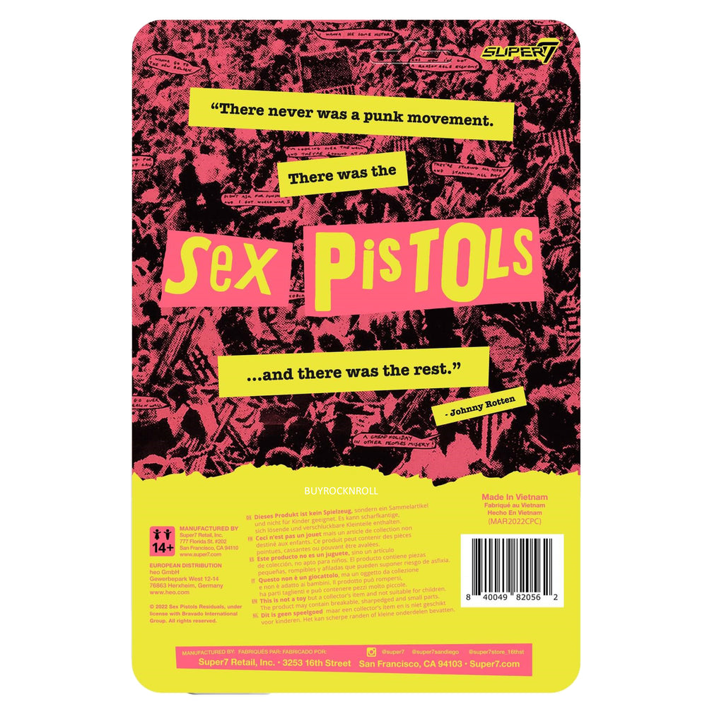 Sex Pistols 2022 Super7 Reaction Figures Johnny Rotten Sid Viscious Wave 1