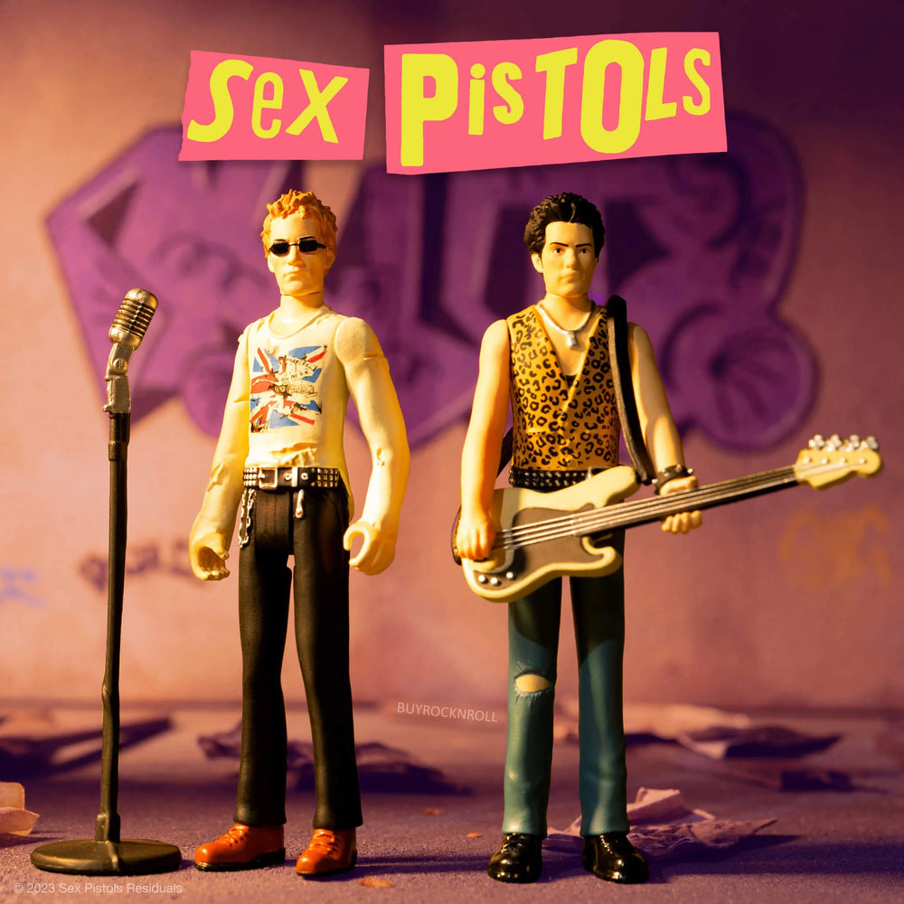 Sex Pistols Collectible 2023 Super7 Reaction Figures Johnny Rotten Sid Viscious