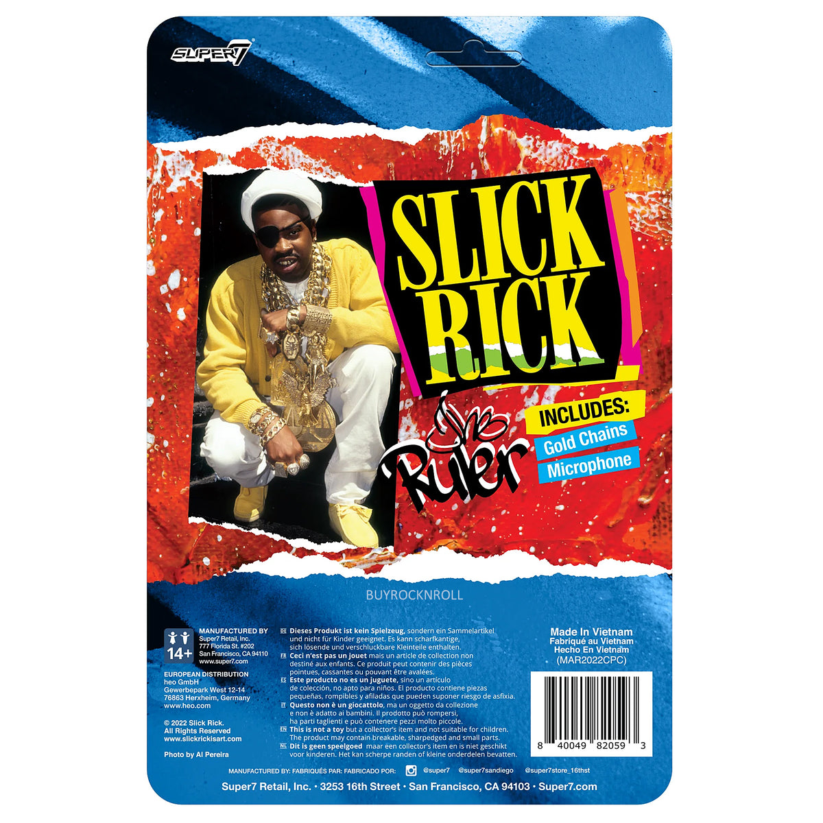 Slick Rick Collectible 2022 Handpicked Super7 The Ruler Reaction Figure
