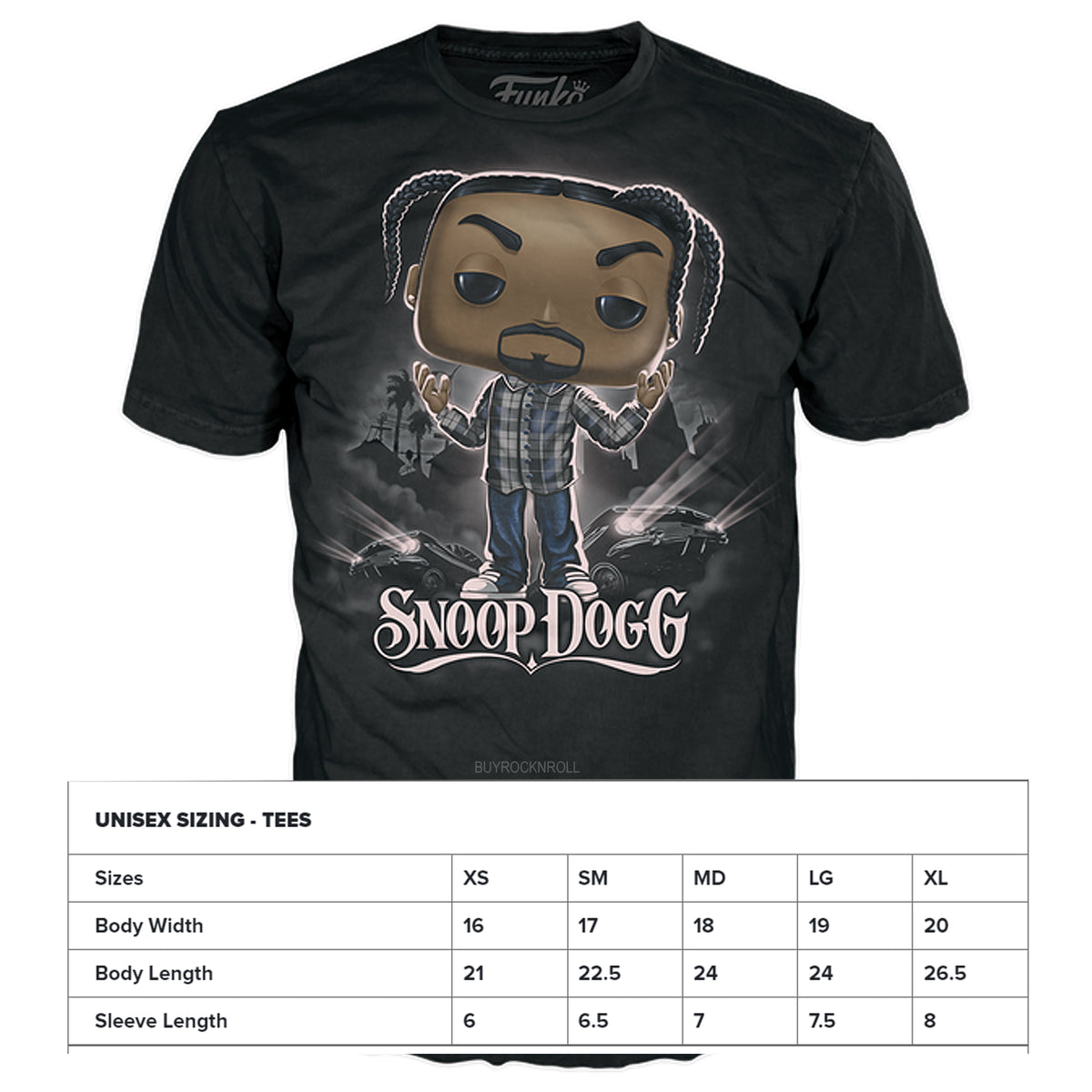 Snoop Dogg Collectible 2022 Funko Pop! Rocks Snoop Dogg T-Shirt Size Large