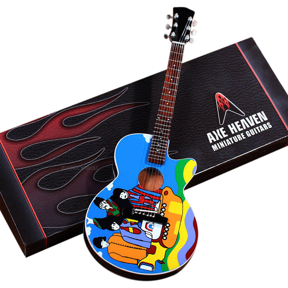 Fab Four Collectible Axe Heaven "Yellow Submarine" Mini Acoustic Guitar Replica