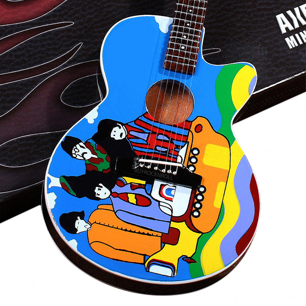 Fab Four Collectible Axe Heaven "Yellow Submarine" Mini Acoustic Guitar Replica