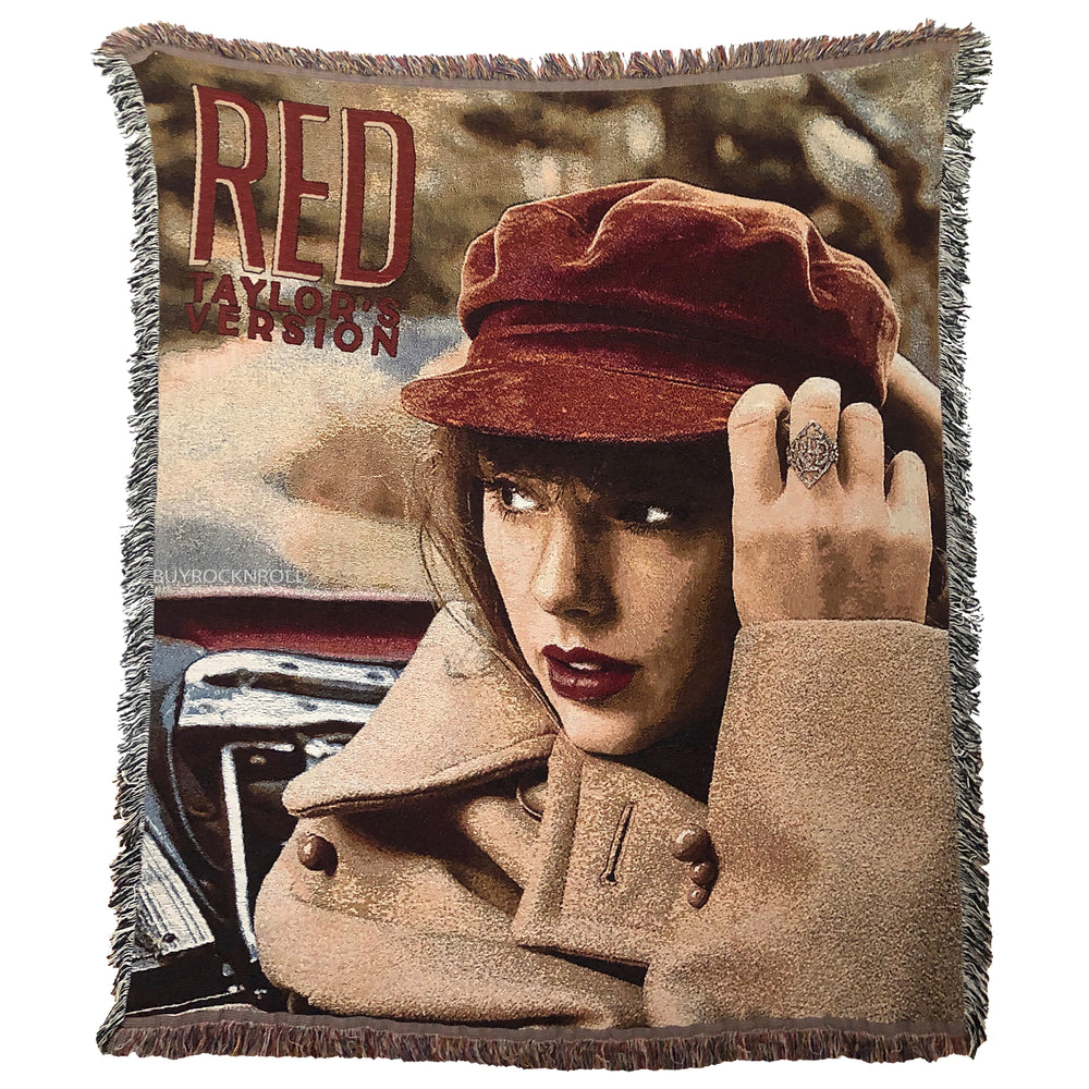 Taylor Swift 2021 Collectible Red (Taylor's Version) Album Cover Woven Blanket