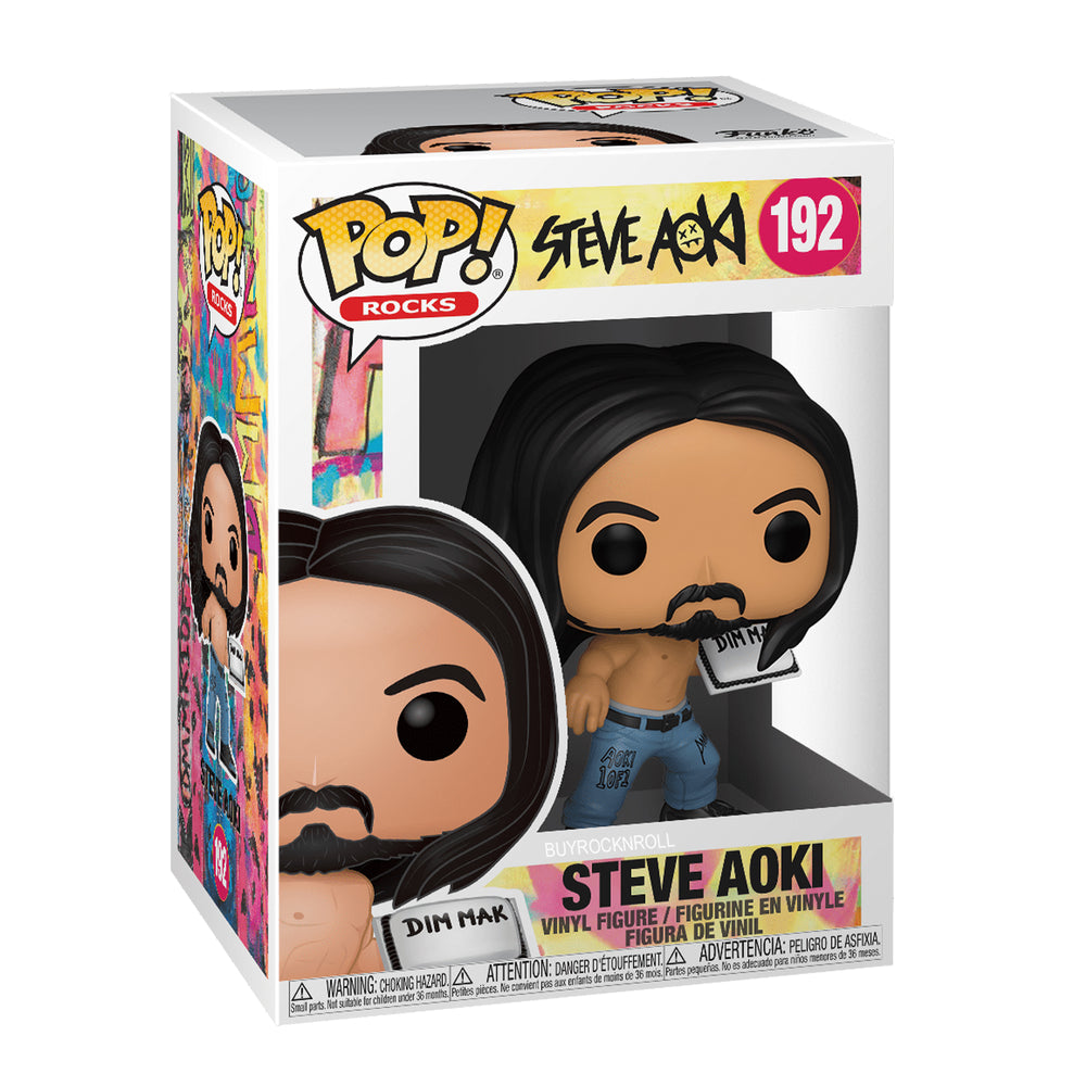 Steve Aoki Collectible 2020 Handpicked Funko Pop Rocks Aoki w/ Cake Figure #192 in Funko Protector