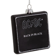AC/DC Collectible 2021 Kurt Adler Glass Back In Black Album 3.5