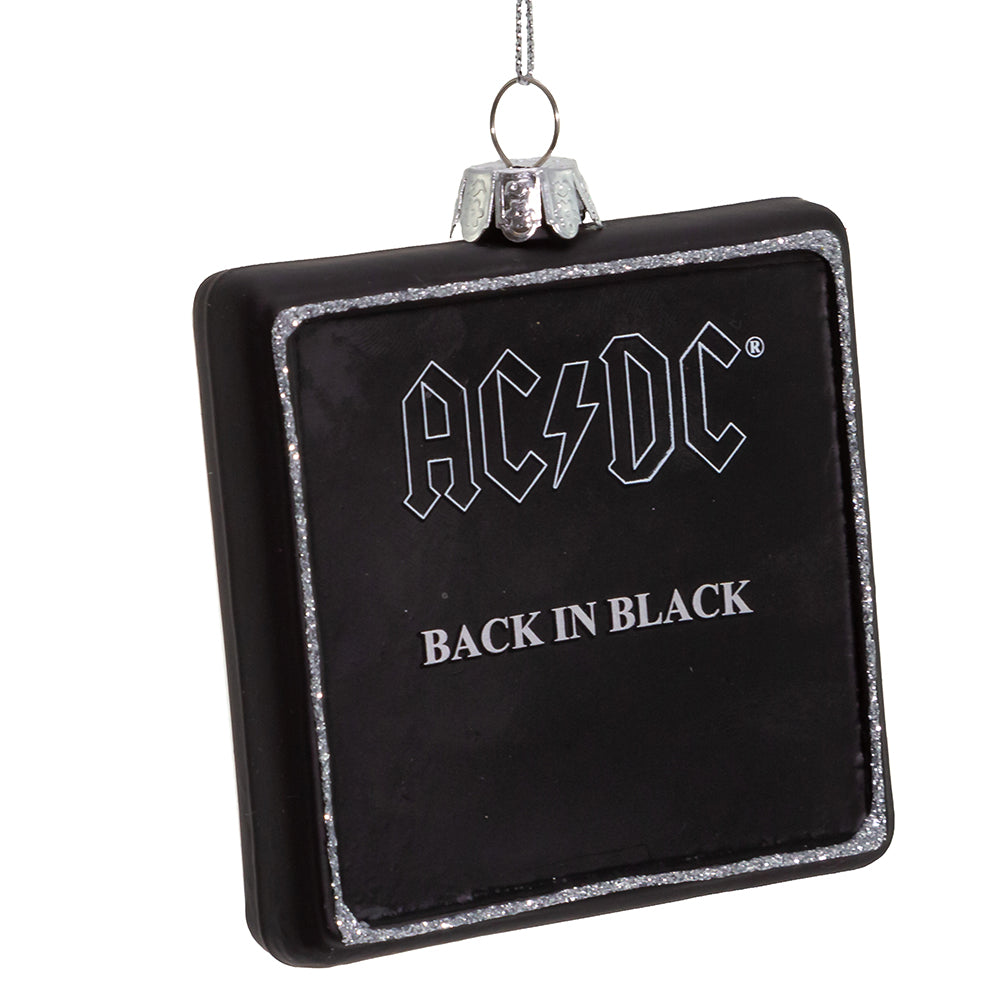 AC/DC Collectible 2021 Kurt Adler Glass Back In Black Album 3.5