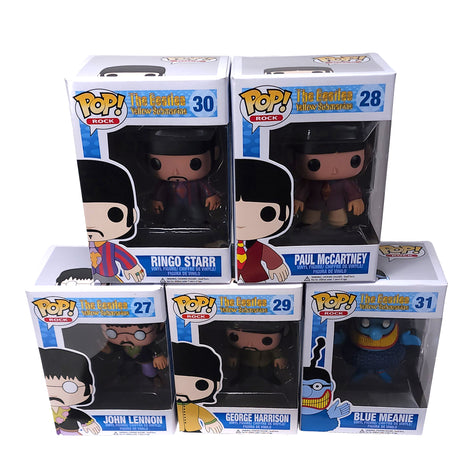 Rare Beatles Collectible 2012 Funko Pop! Rocks Yellow Submarine 5 Figure Set