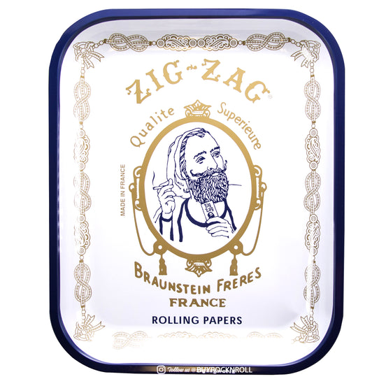 Zig-Zag Collectible Large White Original Rolling Tobacco Tray Tin 13.4 X 10.8 inches