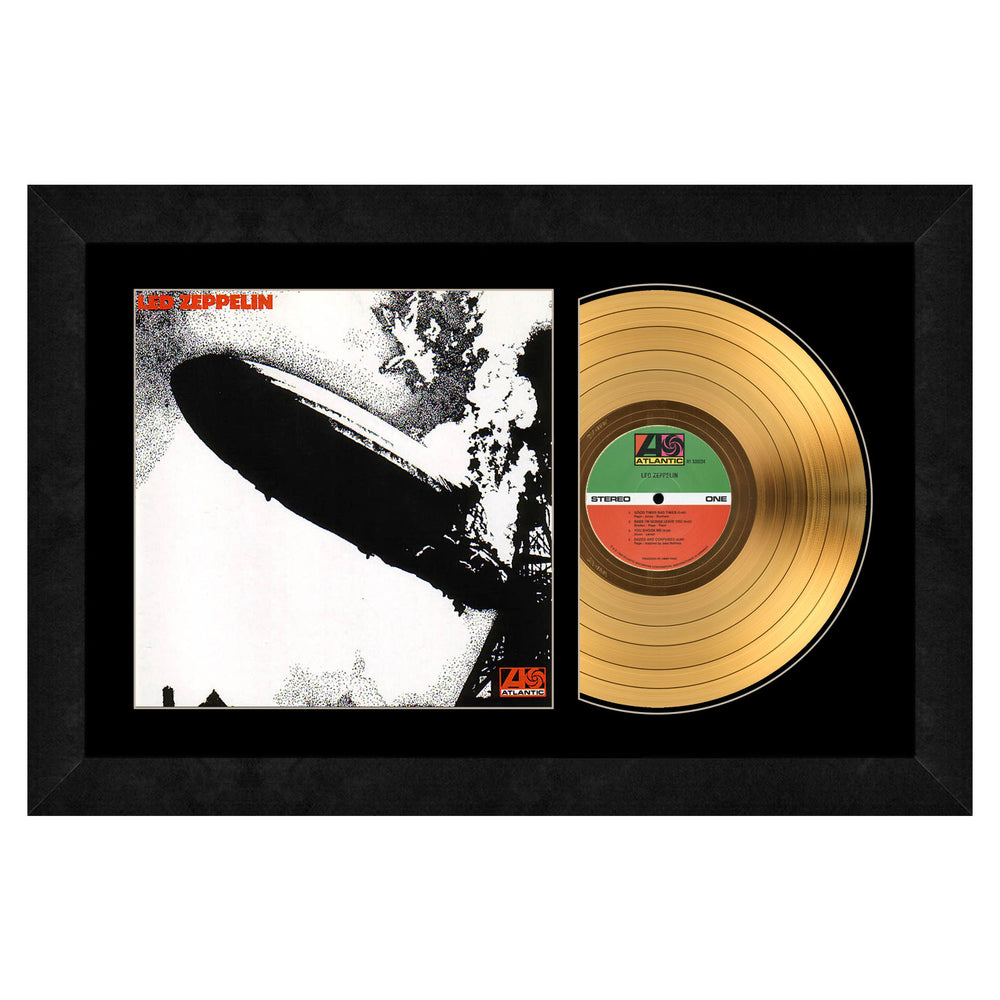 Led Zeppelin 1969 First Album 24kt Gold Record LP Album - Framed 17x26