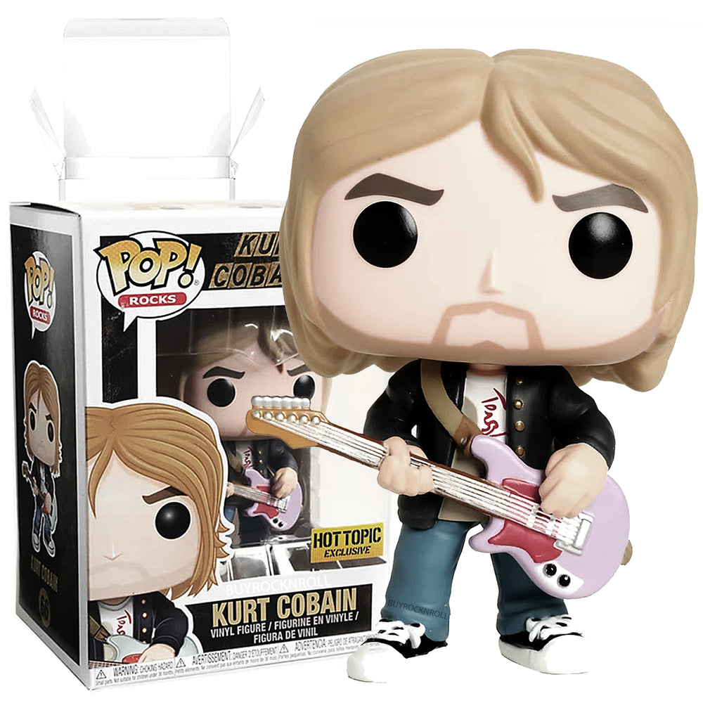Nirvana Collectible Funko Pop Rocks Kurt Cobain MTV Loud Live Figure Hot-Topic 66 Nonperfect