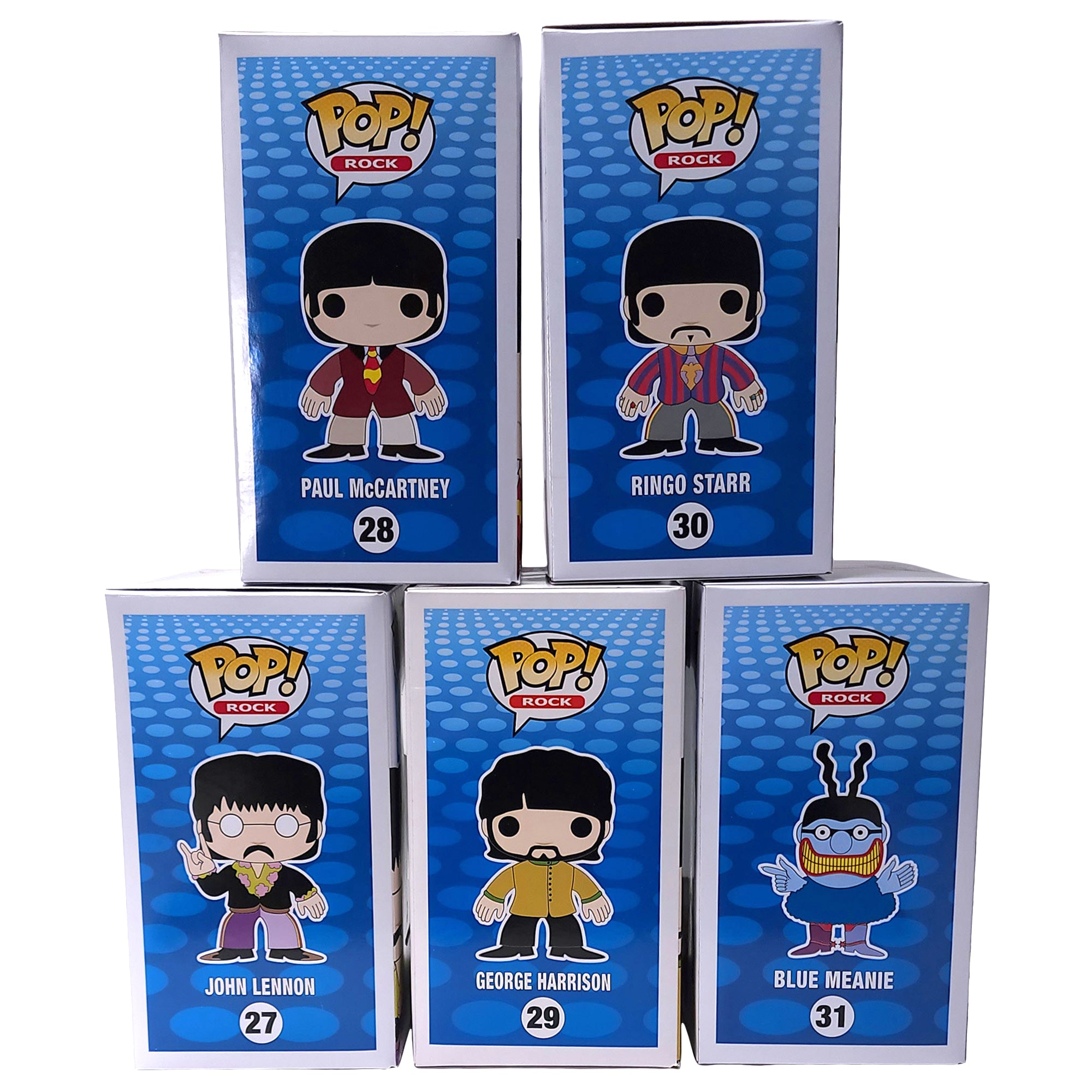 Rare Beatles Collectible 2012 Funko Pop! Rocks Yellow Submarine 5 Figure Set