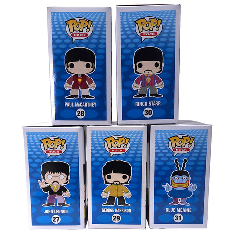 Rare Beatles Collectible 2012 Funko Pop! Rocks Yellow Submarine 5 Figure Set