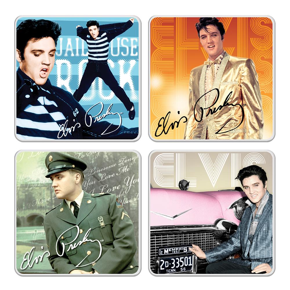 Elvis Presley Collectibles 2018 Vandor Ceramic Coaster Set of 4