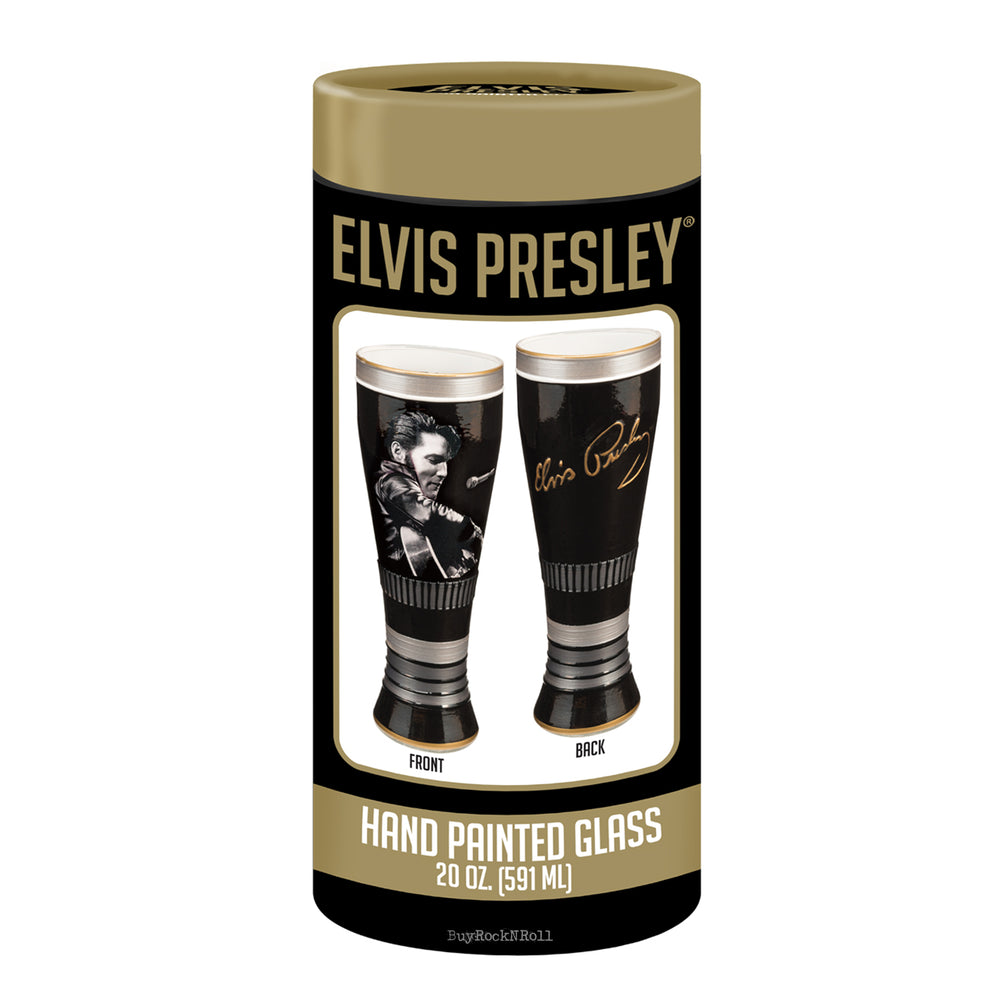 Elvis Presley Collectible Vandor 2014 King of Rock N Roll Hand Painted 20 Glass