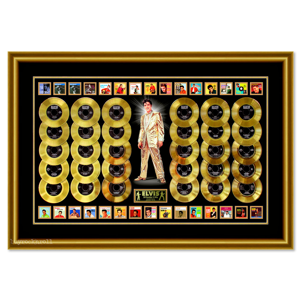 SOLD OUT! Elvis Presley Limited Edition 30 Gold Records Framed Elvis' # 1 Hits 46"x 66"