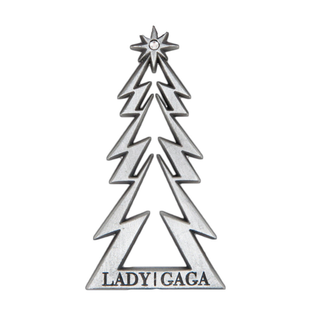 SOLD OUT! Lady Gaga Collectible 2010 Metal Christmas Tree 3" Ornament in Gift Box -Rare