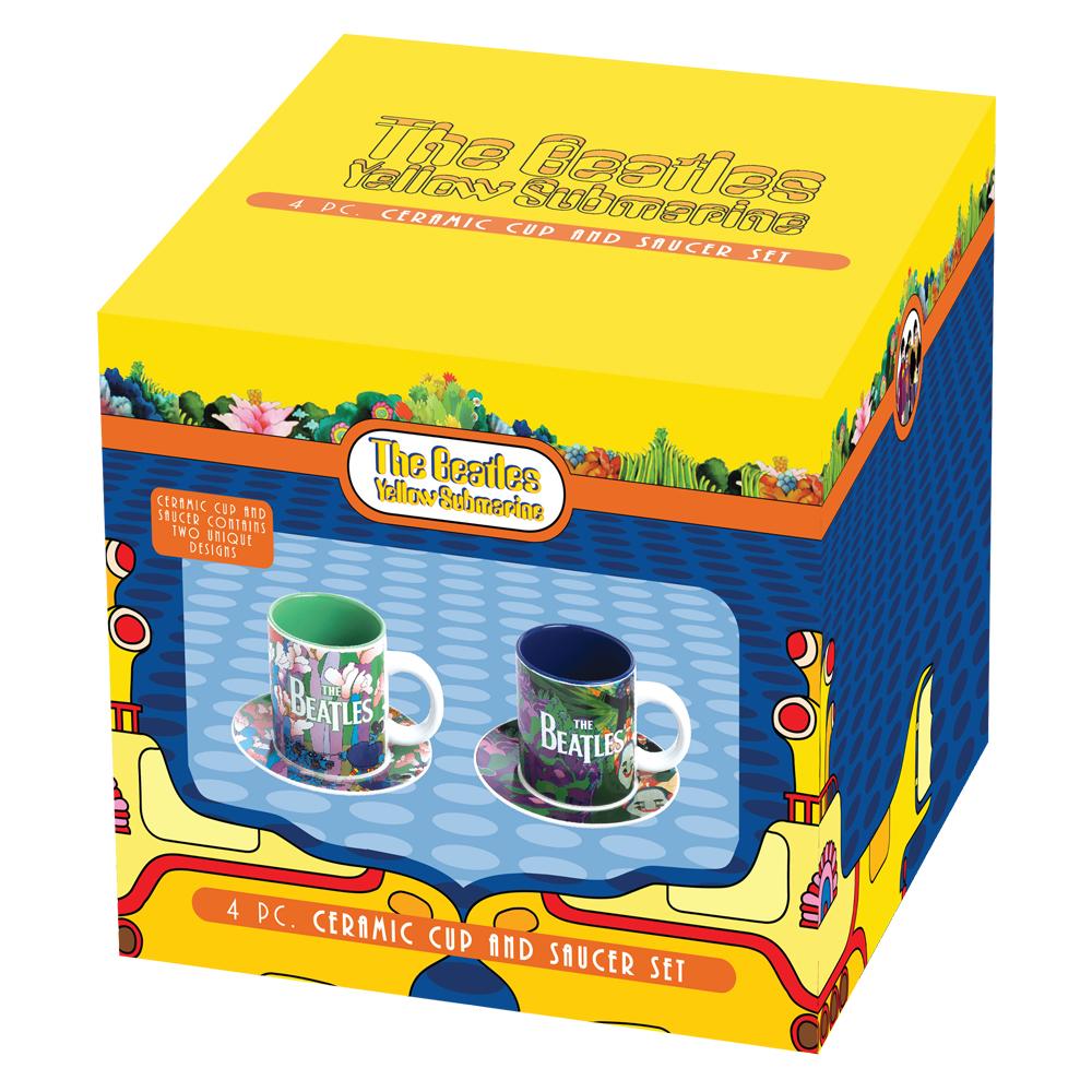 Beatles Collectibles 2016 Vandor Yellow Submarine Teacups & Saucers Set of 2