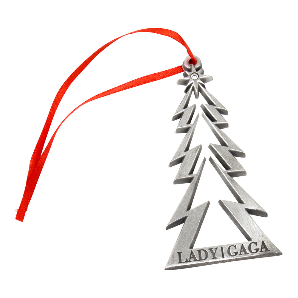 SOLD OUT! Lady Gaga Collectible 2010 Metal Christmas Tree 3" Ornament in Gift Box -Rare