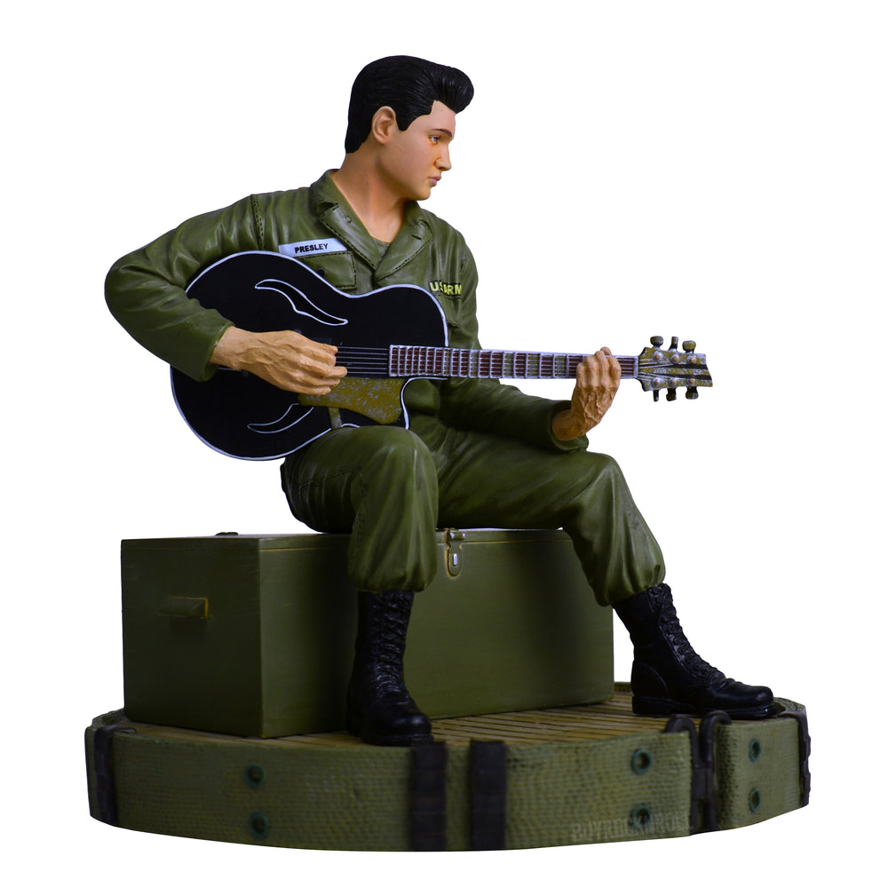 Elvis Presley Collectible: KnuckleBonz 2009 Elvis In Army Rock Iconz Statue