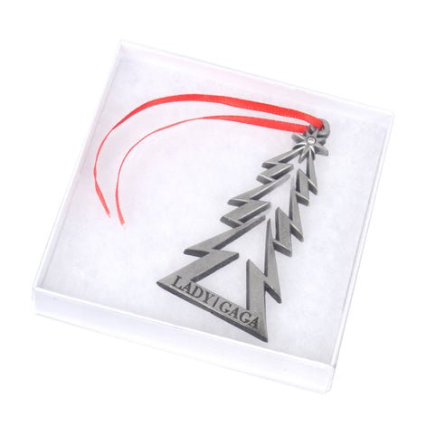 SOLD OUT! Lady Gaga Collectible 2010 Metal Christmas Tree 3" Ornament in Gift Box -Rare
