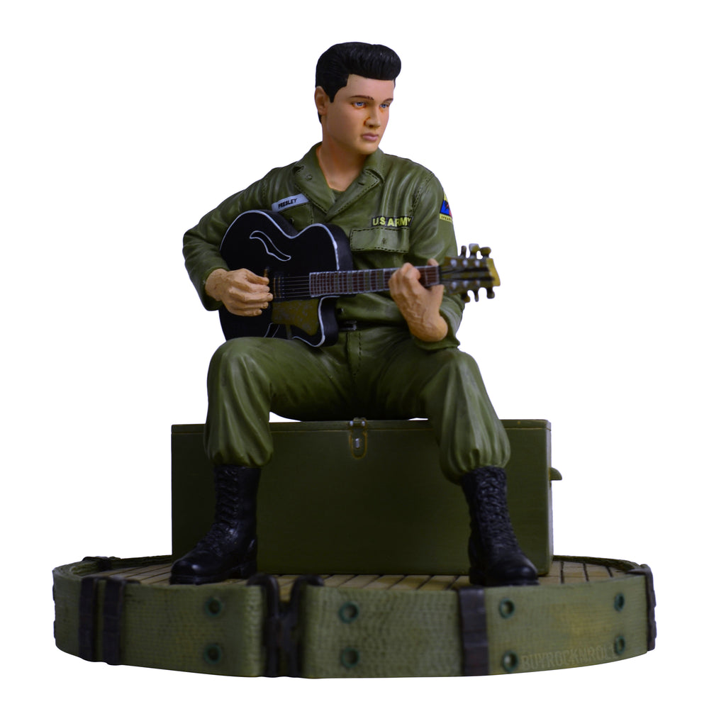 Elvis Presley Collectible: KnuckleBonz 2009 Elvis In Army Rock Iconz Statue